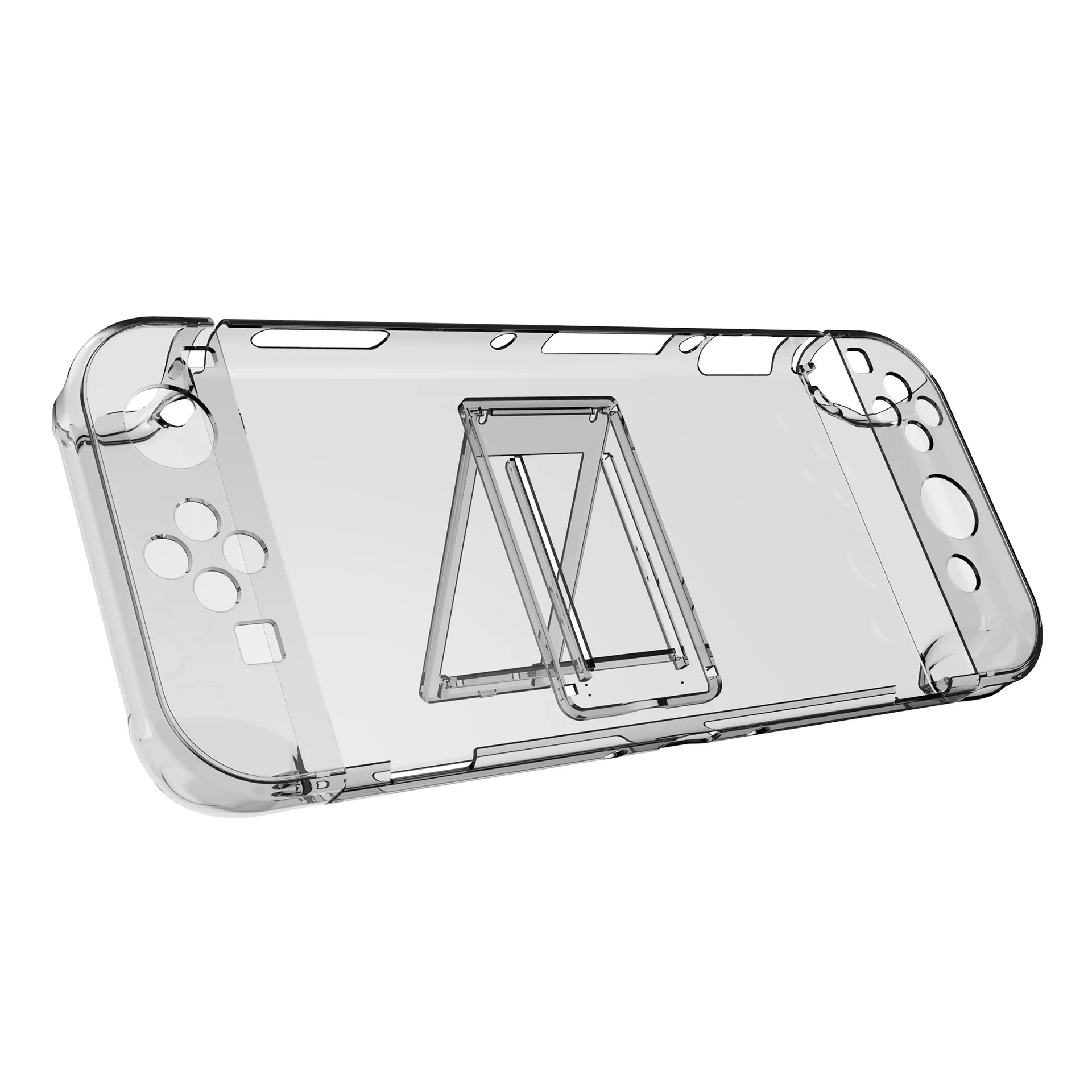 

New Design Clear Blue Red Transparent Crystal Case Cover for Nintendo Switch OLED Stand Holder