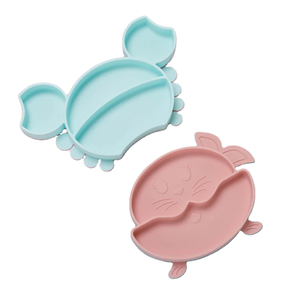 

Children's Tableware Silicone Baby Plate Non-slip Baby Feeding Bowl Accessories