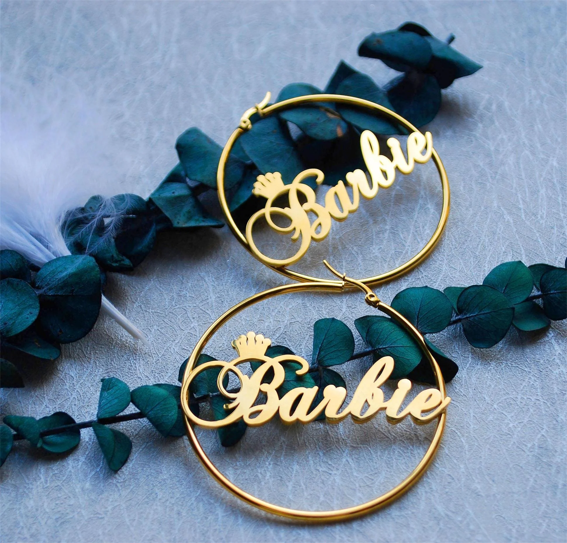

Earrings Wholesale Geometric Earrings Fashion Stainless Steel Letter Earrings