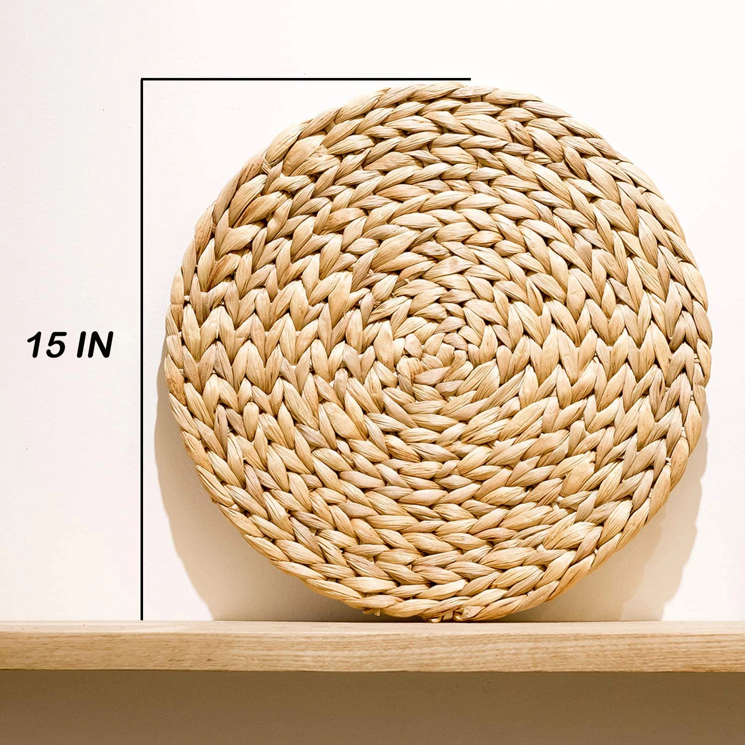 

Tabletex 2022 New Design Natural type Water hyacinth placemat , handmade straw woven round Table Mat