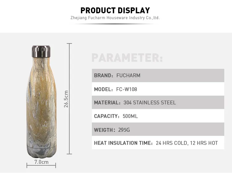 Wholesale Stainless Steel Double Wall Cola Shaped Sport Insulated Water Bottle 350 Ml 500 Ml 750 Ml 1000 Ml