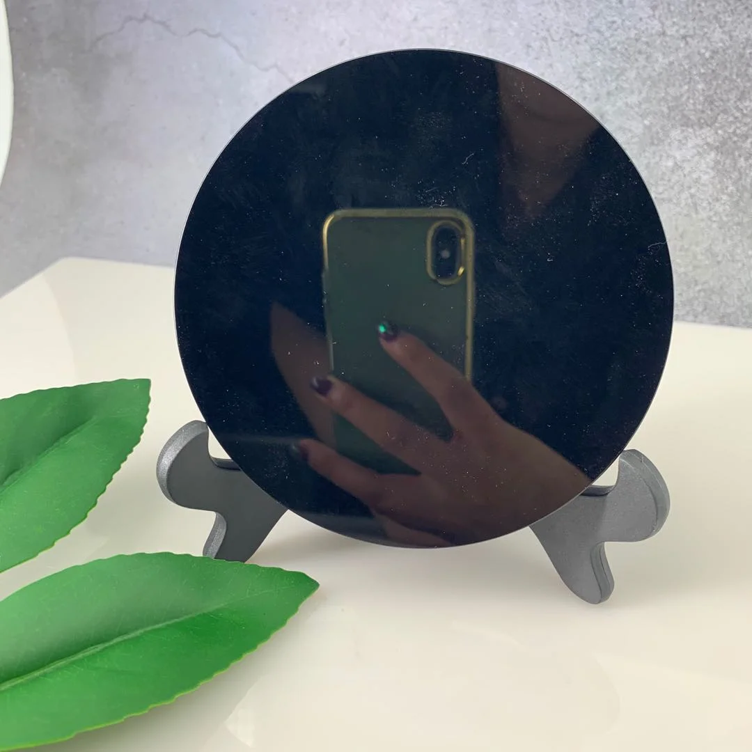 

Wholesale hand carved obsidian mirror reiki crystal craft natural crystal festival gift