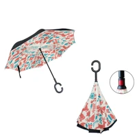 

Custom Print Inverted Umbrella Windproof Rain Double Layer Umbrella Outdoor Sun Reverse Car Umbrella