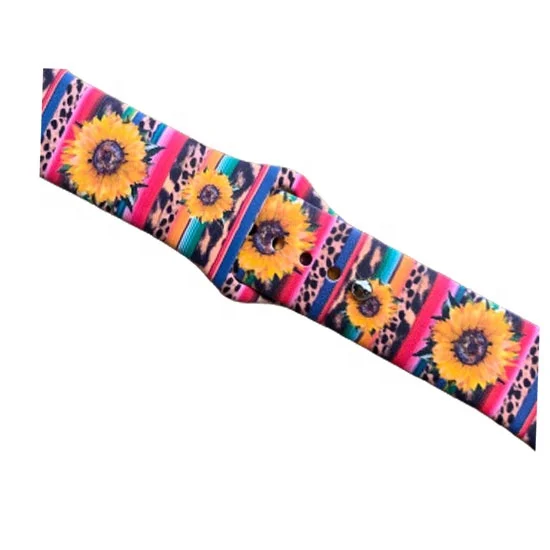 

Wholesale Ready To Ship Silicone Inspired Serape Cheetah Sunflower Watch Band