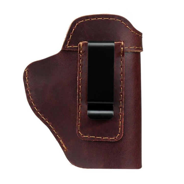 

New universal leather tactical waist sleeve G17 19 IWB gun holster, Black, brown