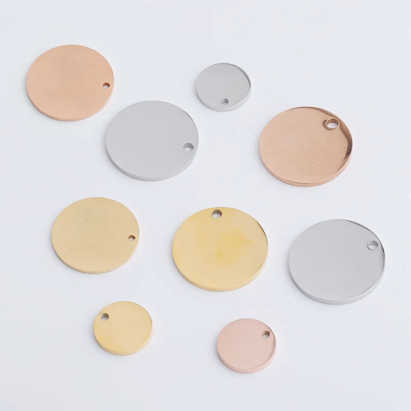

2mm Thickness High Polished Diameter 15/20/25mm Blank Stainless Steel Round Disc Tag Shape Pendant Charm For Necklace Bracelet, Gold,silver,rose gold