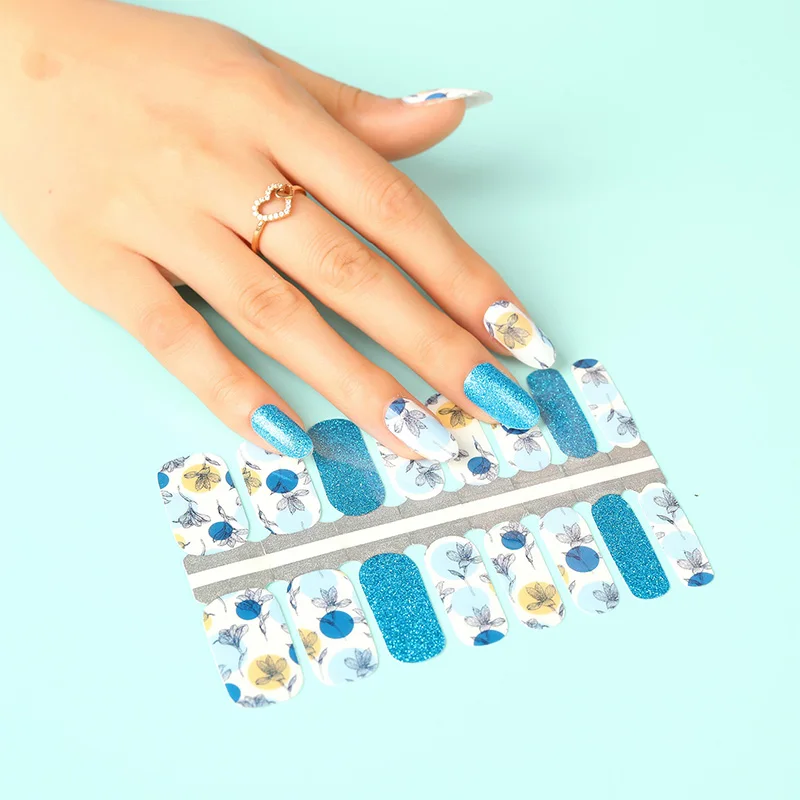 

2024 huizi Chinese style nail stickers Nail Wraps latest Beauty Nail Sticker full cover Art Decoration Sticker