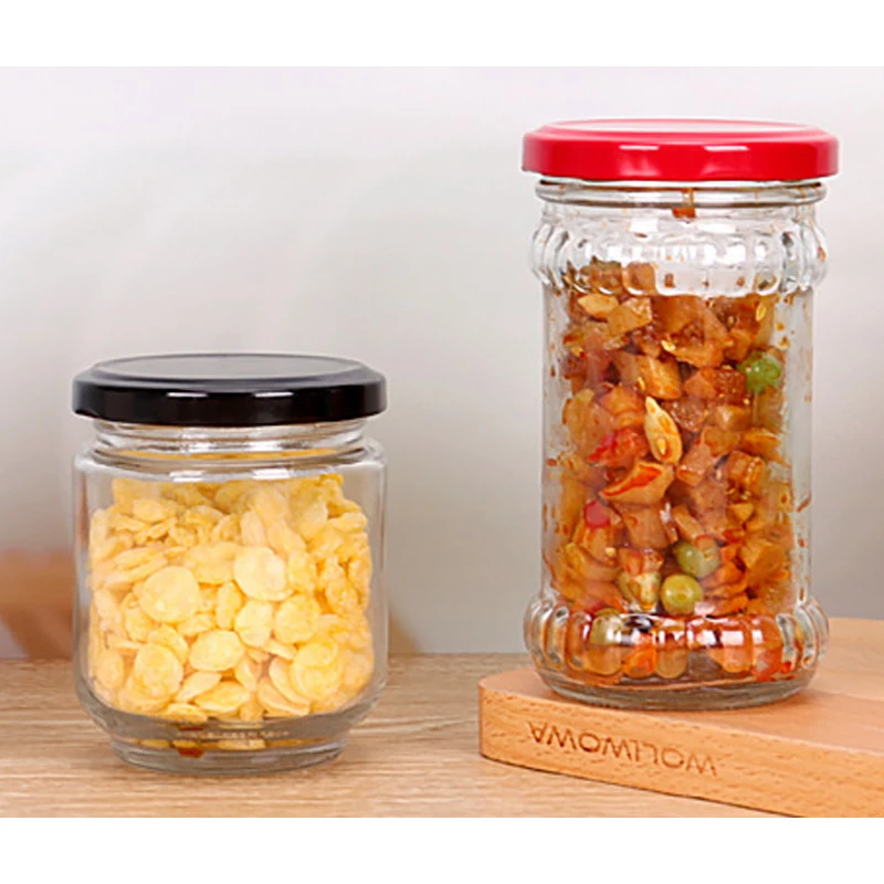 

100ml 150ml 200ml Small Round Glass Jam Jars Glass Pickle Jar With Lid Storage Pickles Jar For Food, Transparent