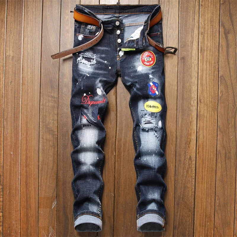 

AIPA Style Midwaist Pants Teenager Spot Jean Micro-bullet Casual Embroidered Badge Pants, Customized color
