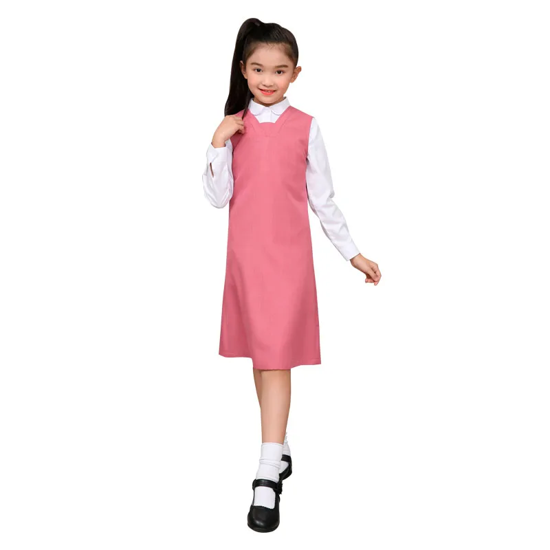 girls pink pinafore