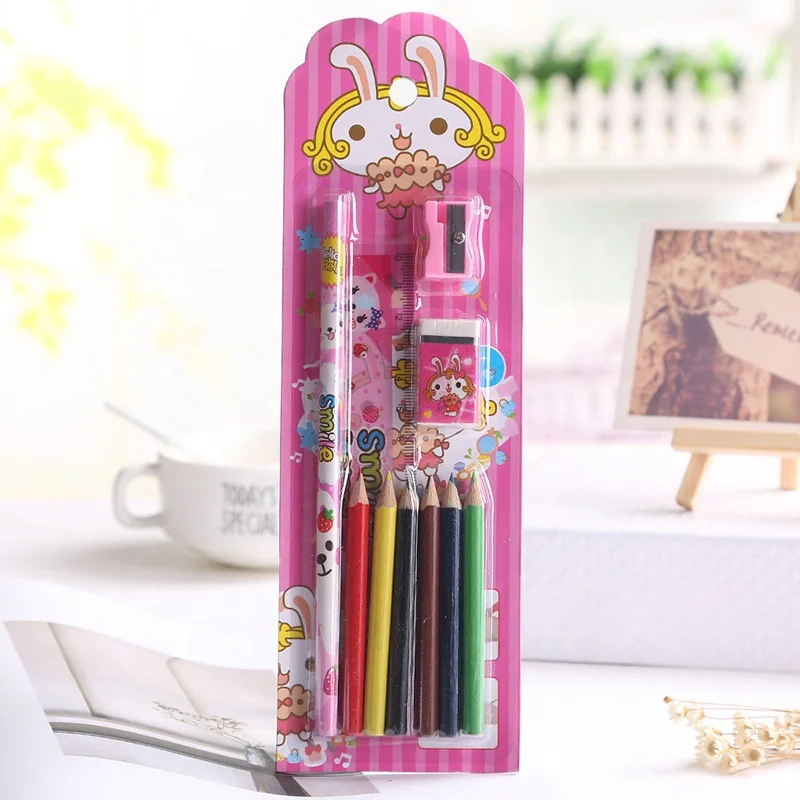 
10 piece High Quality Non-toxic DIY price cheap kids stationery set Kids stationary set a sschool supplies 
