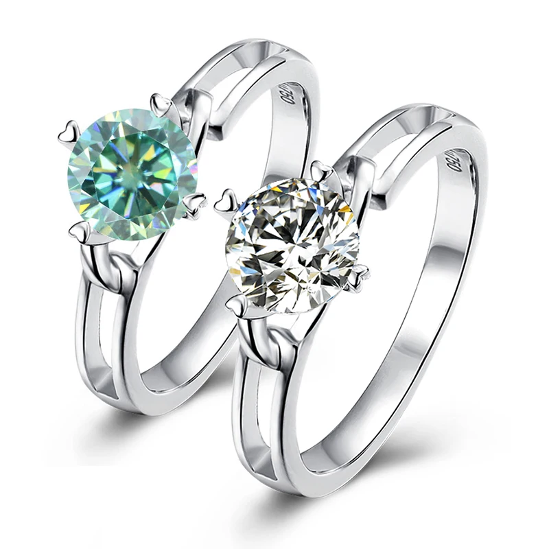 

Hot Sale 1Ctw 925 Sterling Silver Round Engagement Ring Diamond Moissanite Ring