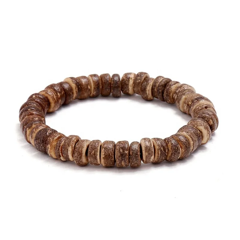 

Amazon Hot Sell Fashion Coconut Shell Beads Beaded Wood Essential Oil Diffuser Bracelet