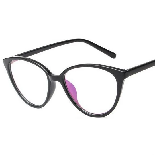 

Full Rim Frame Brand Plastic Shaped Women High Fashion All Black Multipurpose Anti Blue Ray Plastic Lucency Glasses