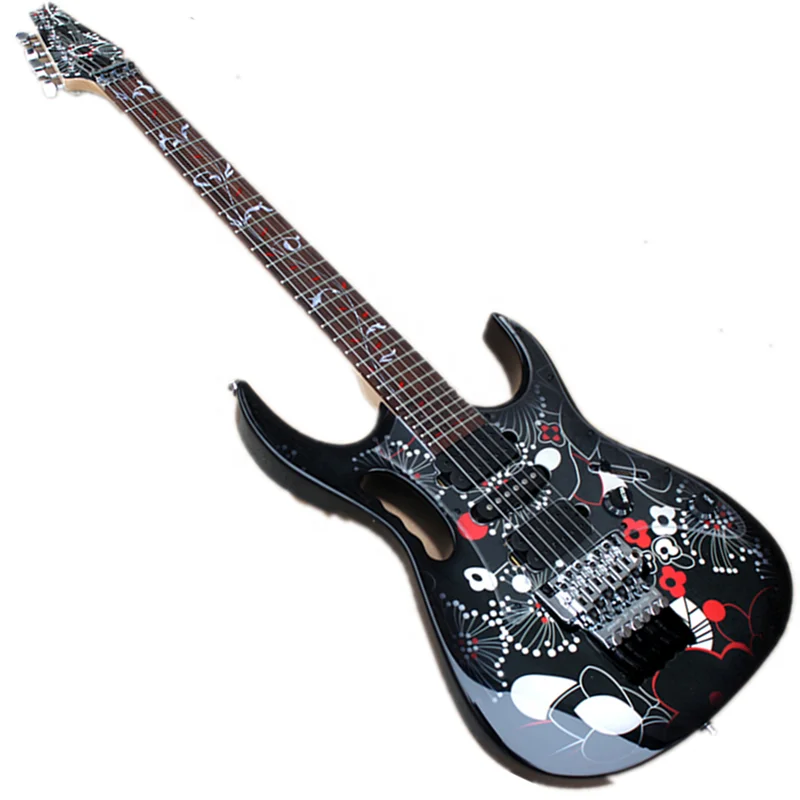 

OEM 6 Strings Black Body Electric Guitar with Tremolo Bridge,HSH Pickups,can be customized