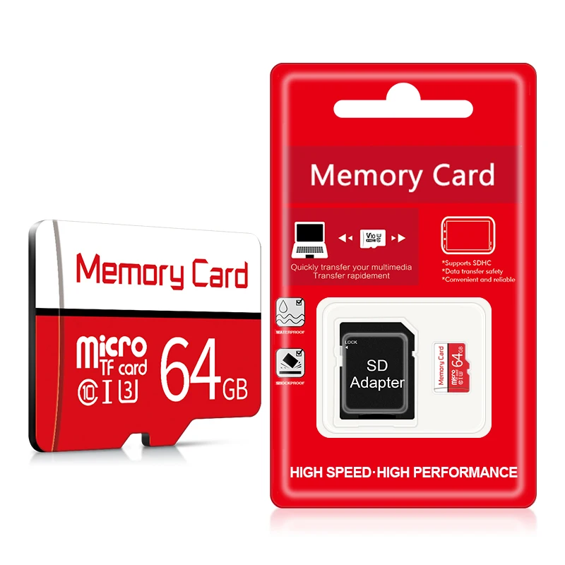 

High Spped Evo Custom Logo Bulk Cell Phone T-Flash Pure Memories Sd Card With Adapter 8 16 32 64 128 256 Gb