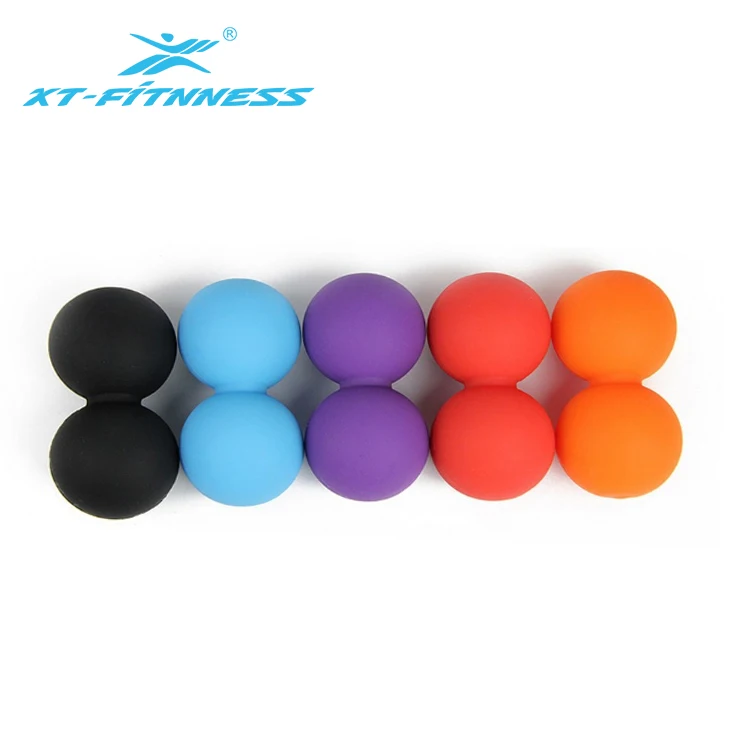 

Food grade silicone double single ball peanut lacrosse massage ball, Blue/green/red/customized