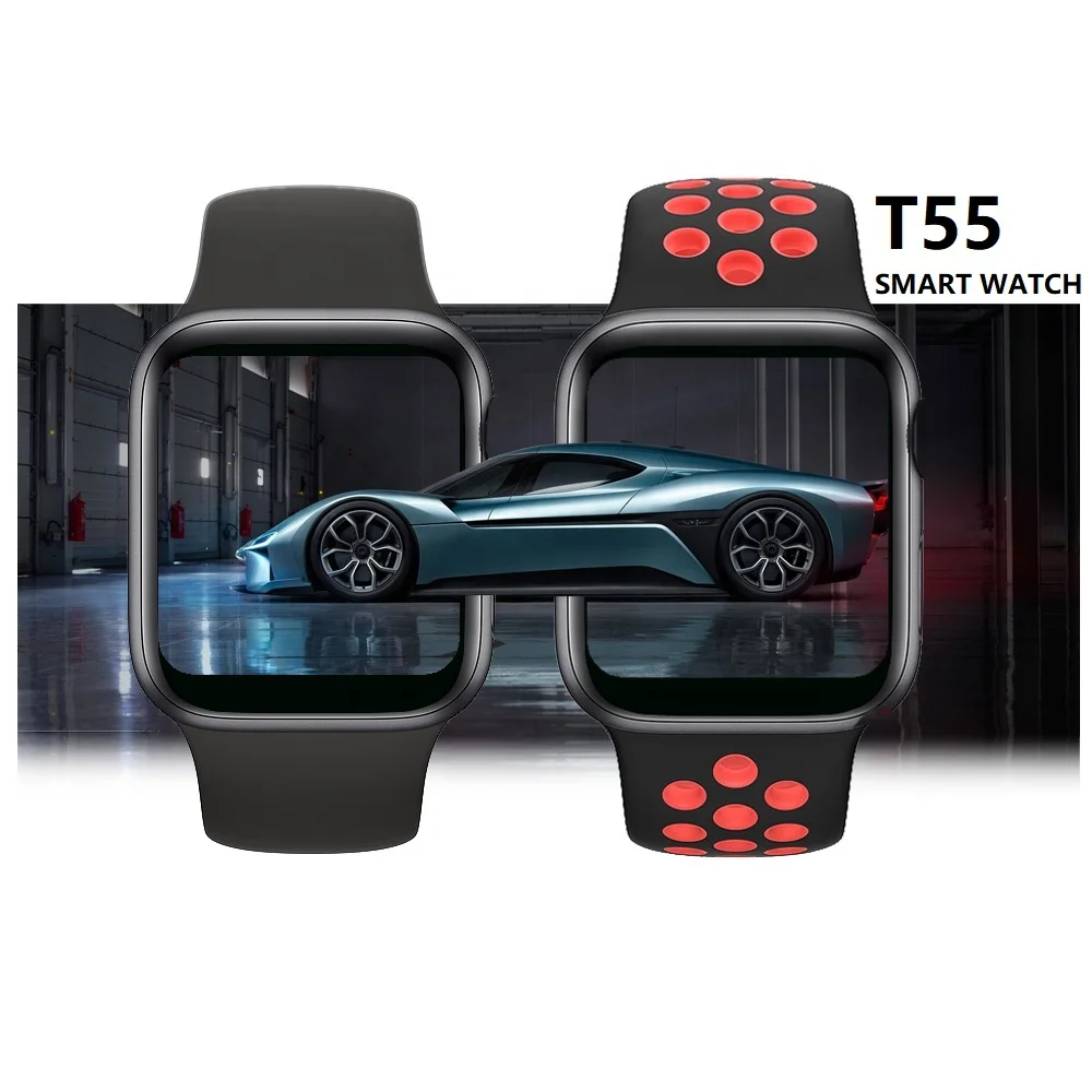 

Smart Watch T55 Heart Rate Monitor Sport Tracker Blood Pressure BT Ip67 Waterproof, Black, pink, white