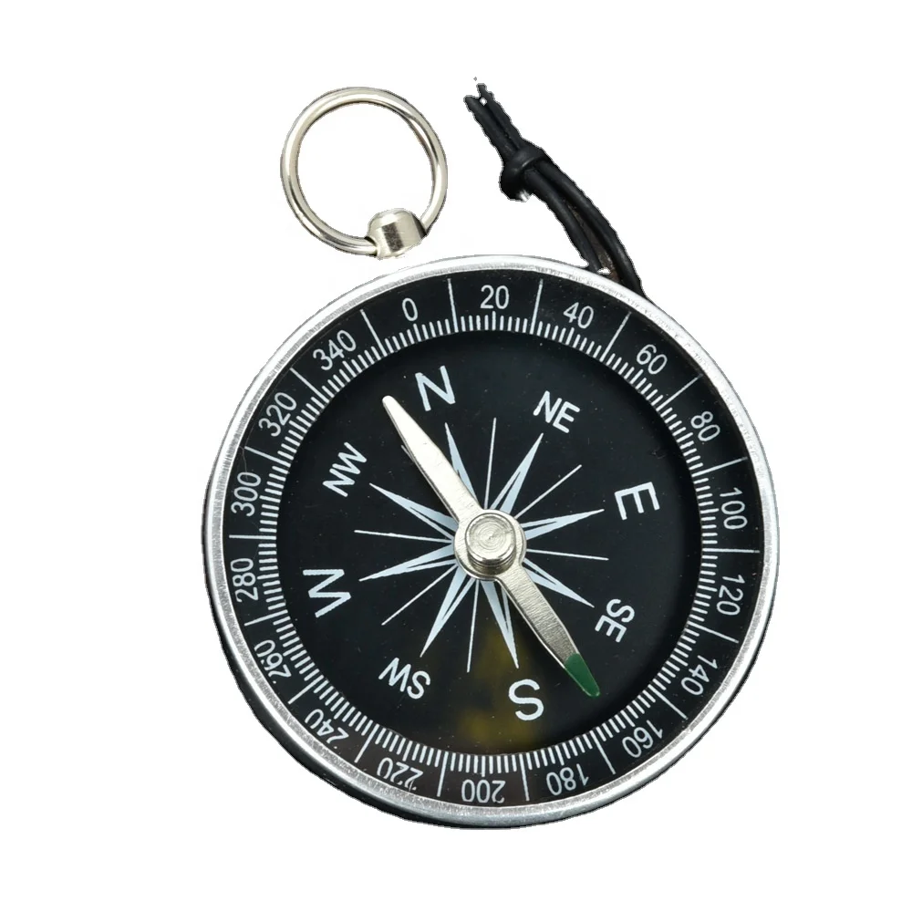 

TY Popular Portable Aluminum Lightweight Emergency Compass Outdoor Survival Compass Tool Navigation Wild Tool Black