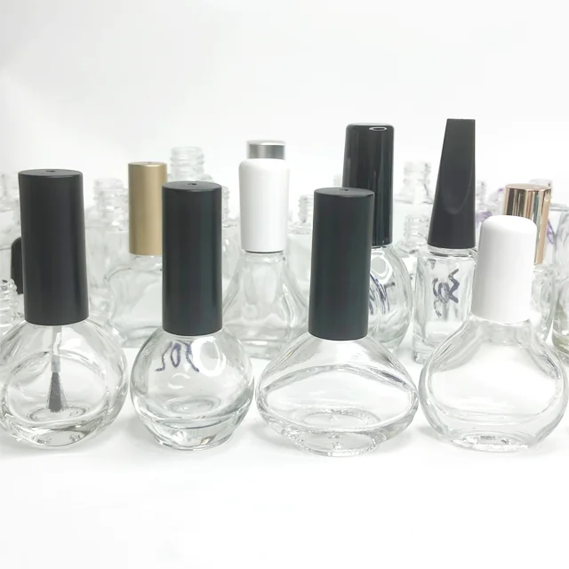 

Custom Unique 3ml 5ml 7ml 9ml 10ml 15ml Transparent Matte Black White Empty Glass Gel Nail Polish Bottle With Brush Manufacture