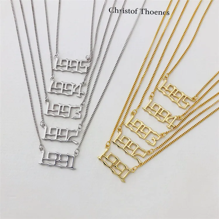 

Simple Ladies Women Jewelry Gold Chain Silver Pendant Letter Necklace, Picture shows