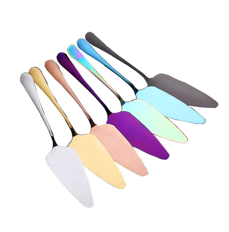 

Elegance Classic Color Stainless Steel Cake Knife Cake Cutting Knives for Wedding Party Baking Tools, Silver/gold/rose gold/color/black/blue