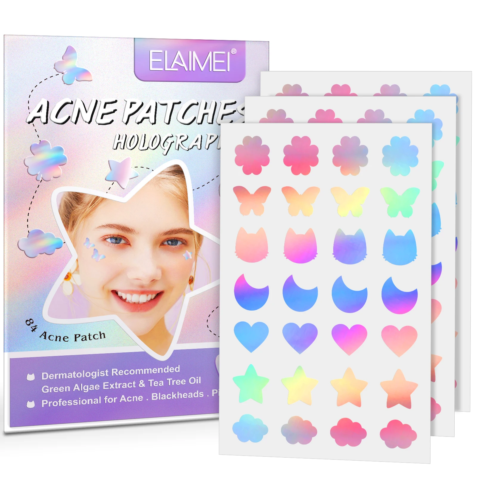 

ELAIMEI skin care private label customizable star cute miracle powerful hydrocolloid oem acne pimple patchacne patch