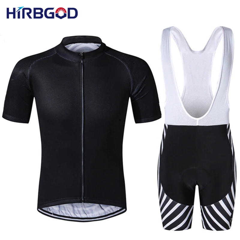 

HIRBGOD 2020 Men Solid Color Team Cycling Jersey Sets Simple Black Breathable Cycling Suit Comfortable Jerseys Bib Shorts,NM311