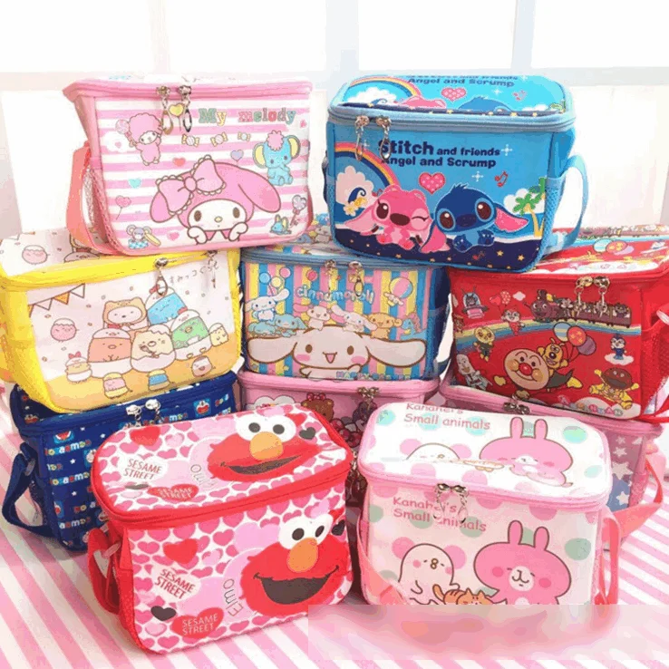 

cartoon lunch bag for girls and boys portable lunch bag cartoon PU mess tin Insulation lunch bag for wholesale.