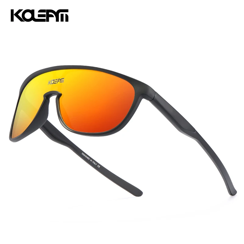 

KDEAM One-piece lens designed Sport Goggle tr90 frame mirrored Windproof Sport Polarized Sunglasses for men women KD218, Picture colors