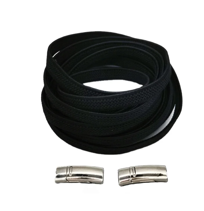 

High Standard High Quality Polyester Shoe Laces No Tie Women Black Lace Shoe