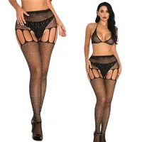 

Hot stylish rhinestone decor lingerie plus size body stocking sexy bodystocking