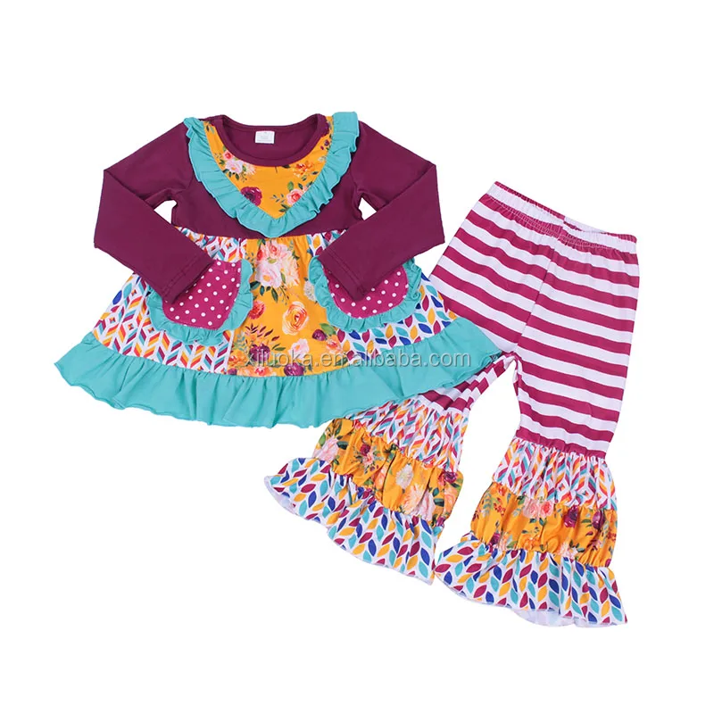 

Fashion Style Baby Girls Floral Boutique Girls Outfits Wholesale Children's Clothing Sets