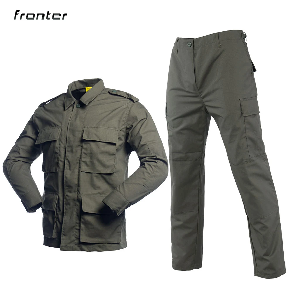 

Hubei Fronter Military Uniform Wholesale ACU BDU Army Uniform T/C 65/35 BDU Uniformes Army Combat, Army green