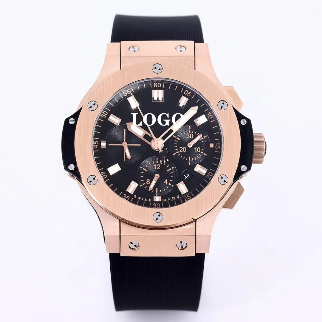 

Diver waterproof noob Patek Rolexables watch HB 4100 Timing function movement BIG rose gold 44mm ceramic ring High-end watch