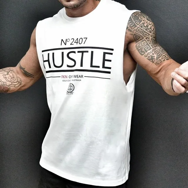 

OEM service custom gym printedslevless t shirt for mens tank top, Available