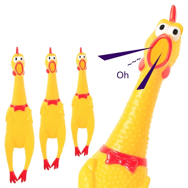 

Fantastic Design Soft Yellow Latex Screaming Wholesale Oem Chicken Fun Dog chew Toys