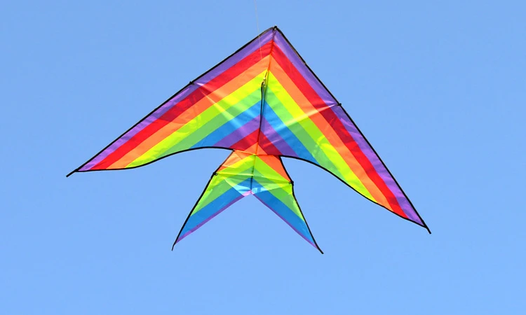 
Chinese Weifang Colorful delta rainbow fish kites easy flying outdoor 
