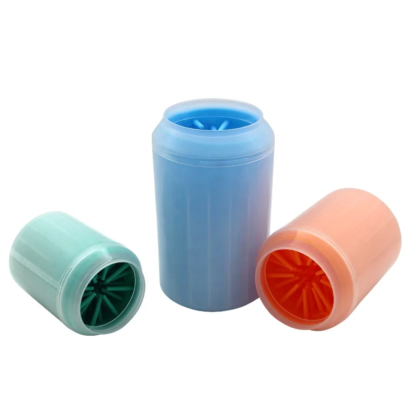 

Wholesale Three Color Styles Portable Foldable Pet Dog Paw Cleaner Cup Dog Paw Wash Pet Foot Washing Cup, Sky blue/green/orange