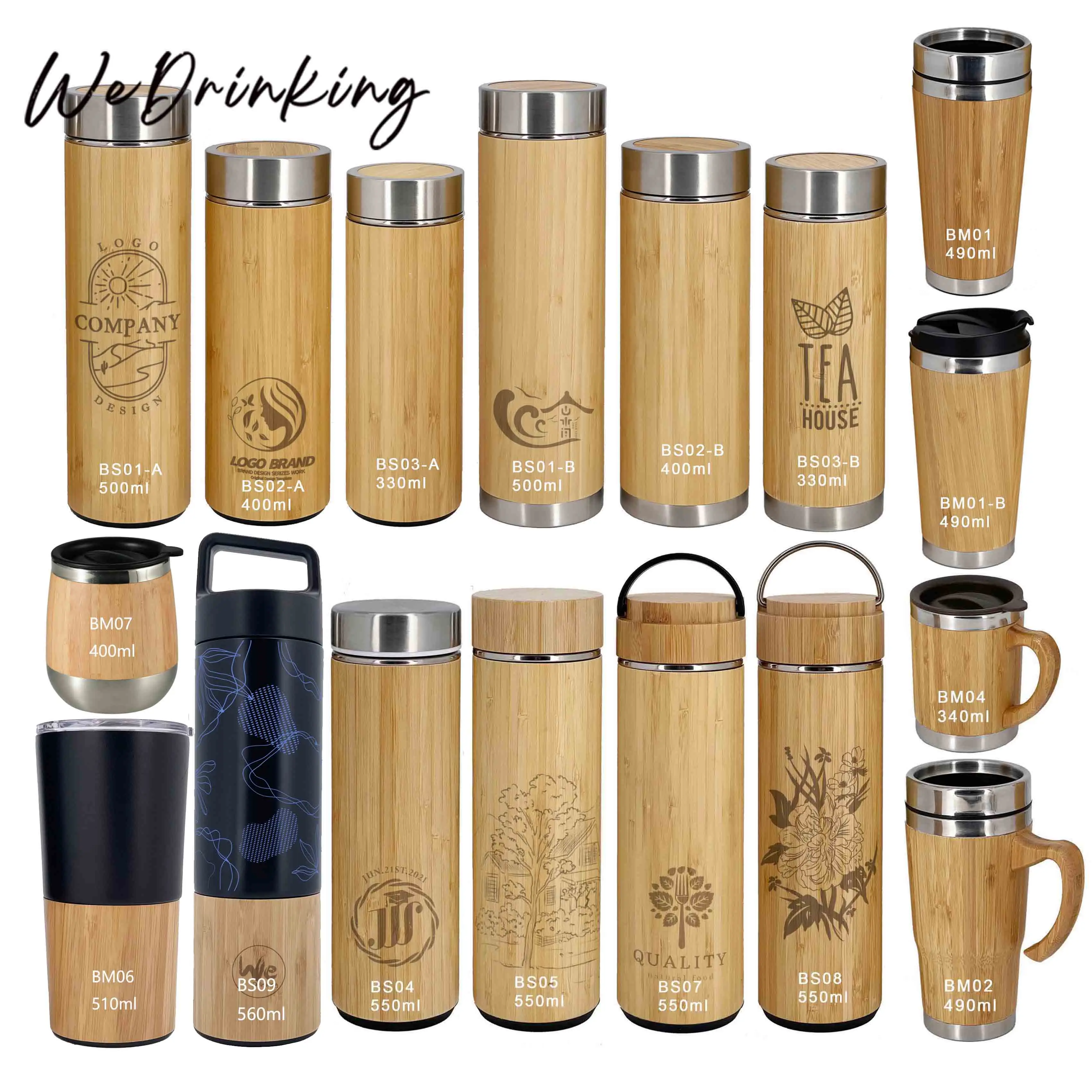 

BS04 550ml Original Bamboo Vacuum Tea Flask with Infuser and Strainer for Brewing Loose Leaf and Detox Tea Lovers