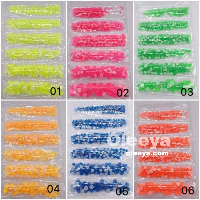 High Quality Neon Colors Flat Back Glass Rhinestones Non Hotfix Rhinestones Nail Crystal in Stock