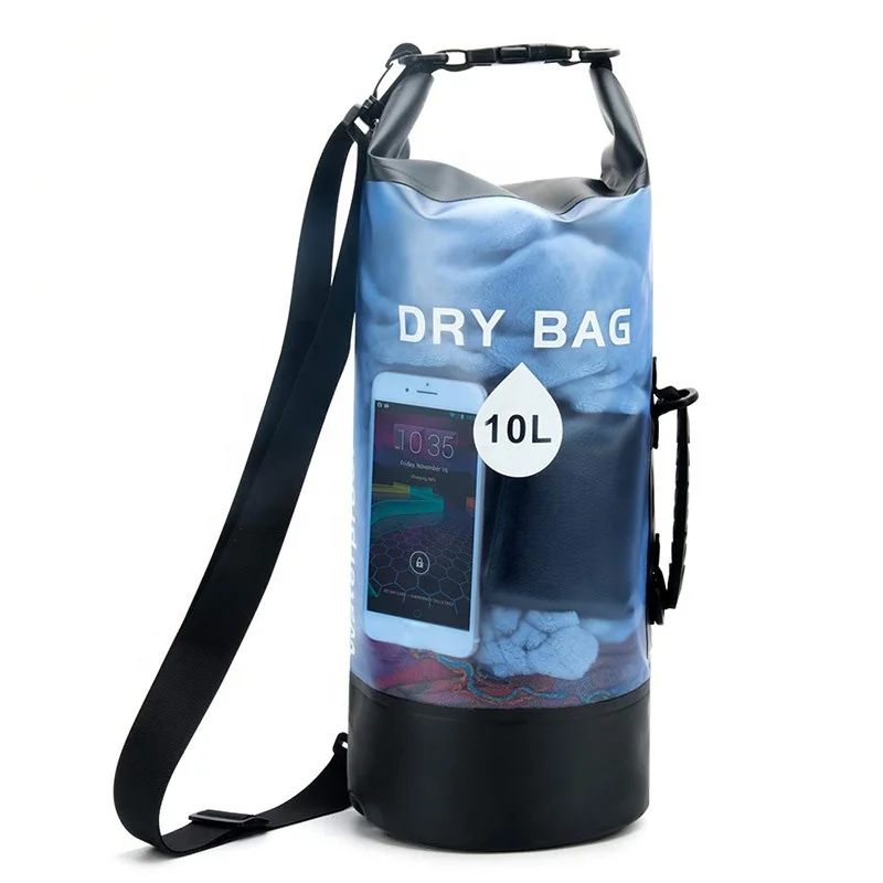 

Reusable waterproof transparent PVC wet dry bag floating lightweight backpack with shoulder, As details shows /oem