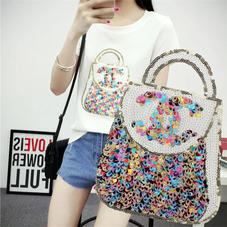 

Wholesale Fashion High Quality Sew On Colorful Sequin Embroidery Patch For Clothing Bag DIY
