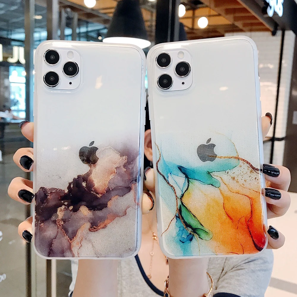 

Shockproof Flexible Soft TPU Marble Texture Luxury Cell Phone Case Cover for Iphone xs