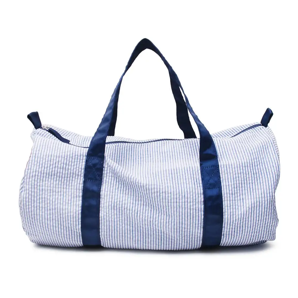 

Kids Cute Weekender Duffel Bag for Travel Overnight Sports Outdoor Seersucker Travel Bag Free Shipping DOM1061494, Aqua navy pink purple