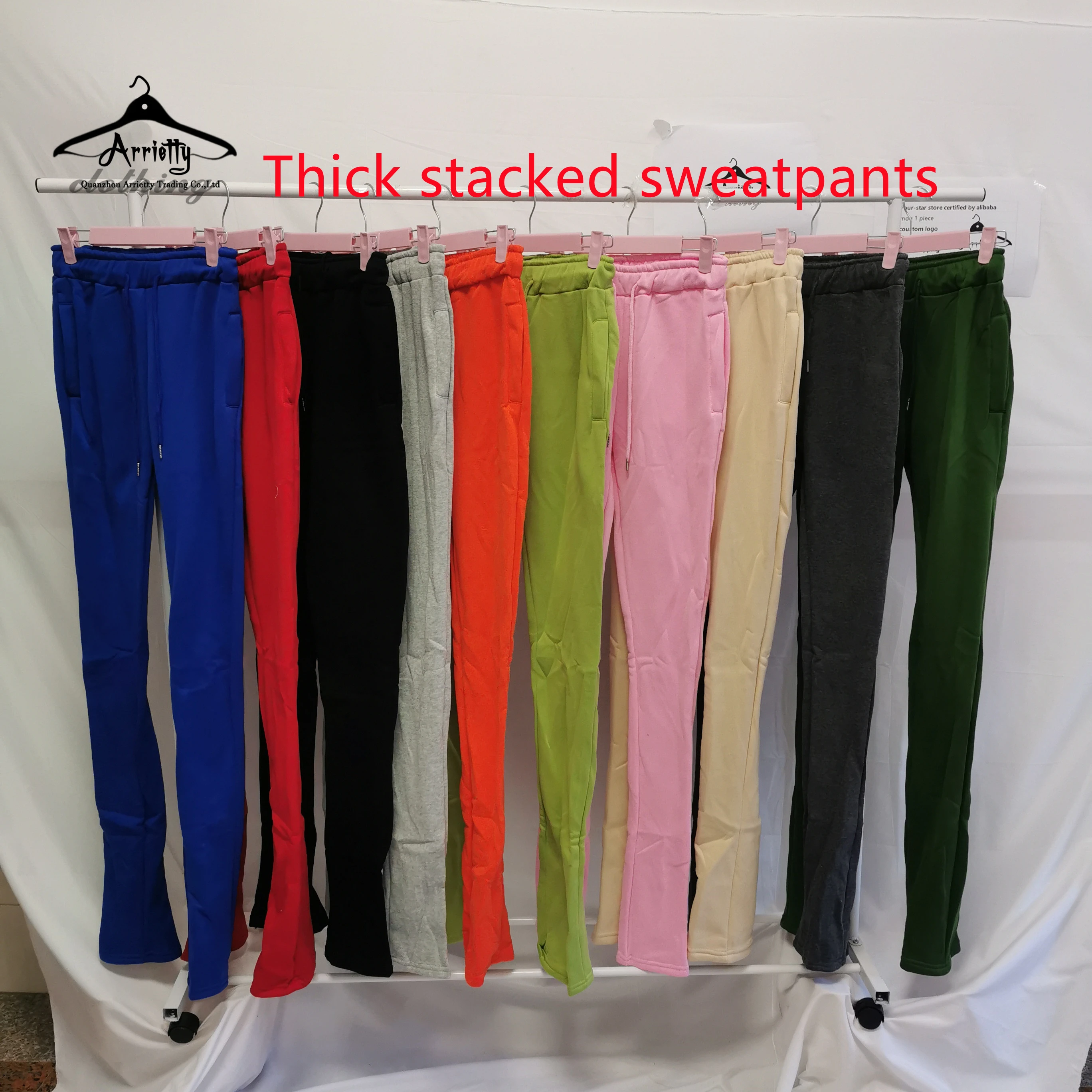 

2021 winter clothing women XS-3XL Vendor Mid Waist Thick Stacked Pants Legging Thick Stacked Sweatpants Women, White, yellow, gray, green, black, pink, blue