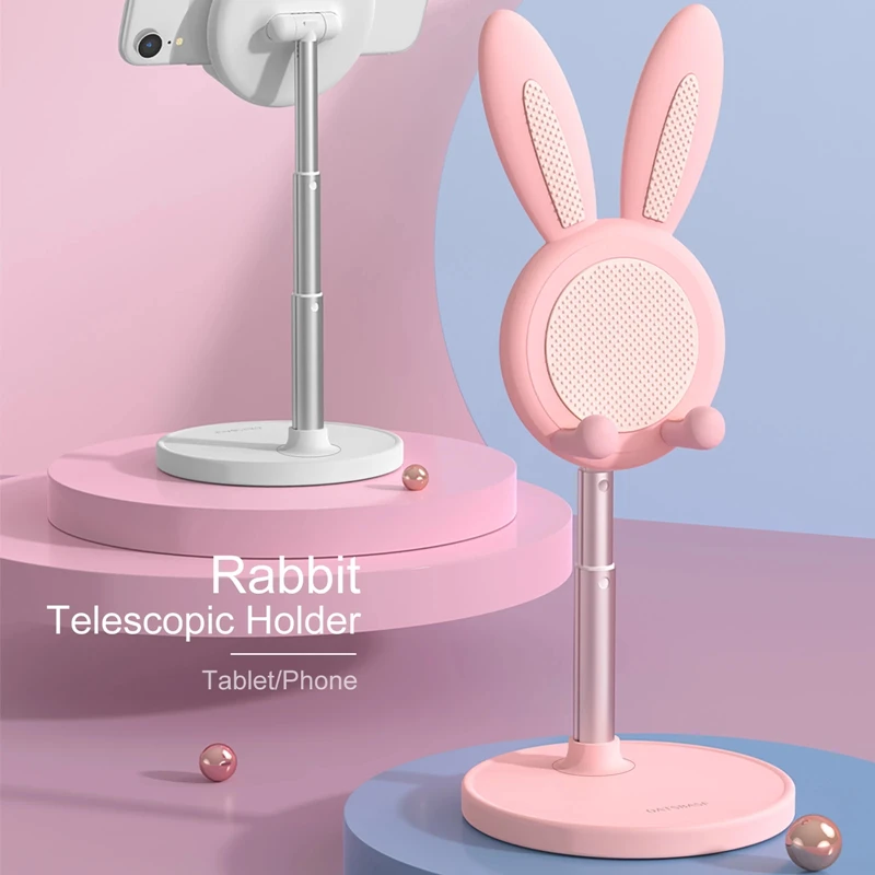 

2022 Cute funny ne Holder Desktop Cell Phone Stand Height Angle Adjustable For iPhone13 11 12 iPad Lovely Rabbit Tablet Support