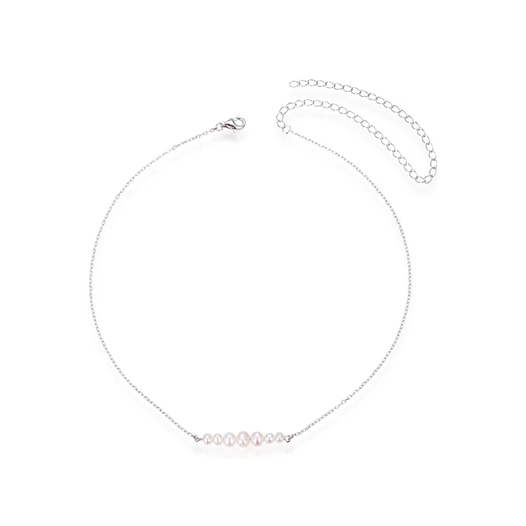 

Best Selling Jewelry 925 Sterling Silver Layer Pearl Bead necklace 2019 Fashion Gold Thin Chain Necklace, Picture