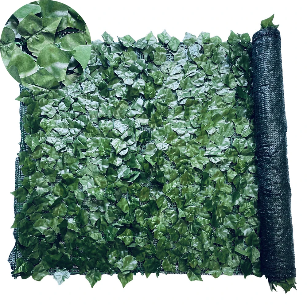 

2020 Hot sale Artificial faux ivy fence Trellis leaves wall Expandable trellis fence, Green