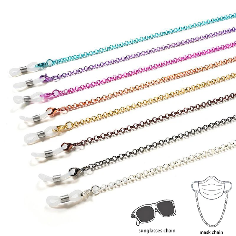 

Colorful Sunglasses Metal MaskChain Glasses Accesories Eyeglasses Holder Chain Cord Necklace Eyeglass Retainer